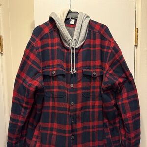 Duluth Trading Flapjack Relaxed Fit Hooded Shirt Jacket